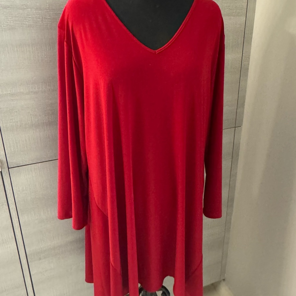 Elegant Red V-Neck Women's Top or Dress